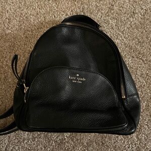Kate Spade Black Pebbled Backpack